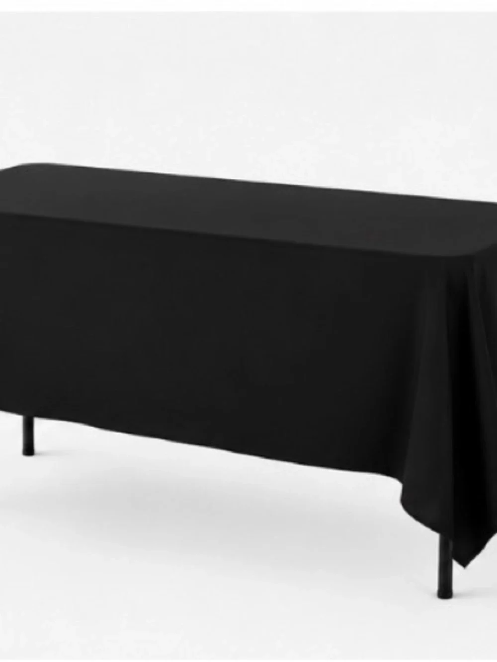 Amazon Essentials Black Tablecloth - Solid Black Dining Linen